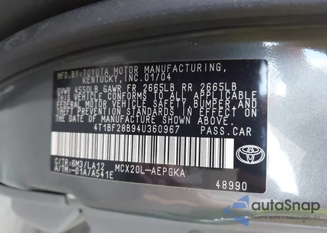 2004 Toyota Avalon Xls из США, поврежденный, VIN 4T1BF28B94U360967